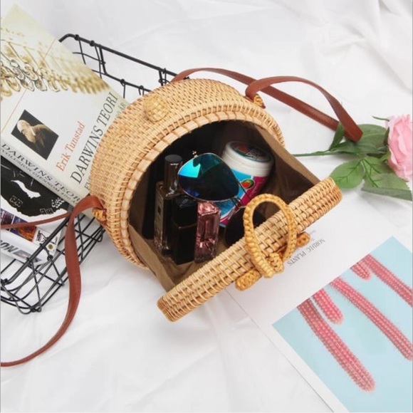 Women Straw Bags Rattan Woven Beach - Picture 5 of 8